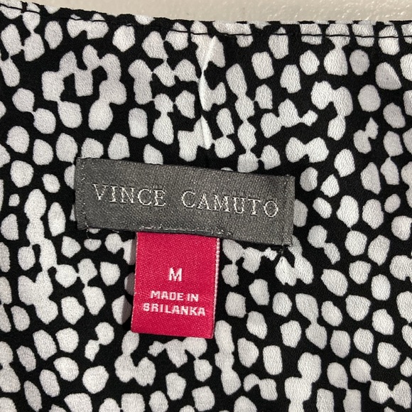 Vince Camuto Black and White V Neck, Ruffle Sleeve Blouse. Size M - Picture 9 of 11